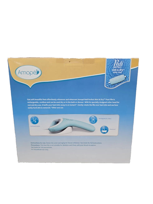 Amopé Pedi Perfect Wet & Dry Rechargeable Foot File, 5 Refill Rollers